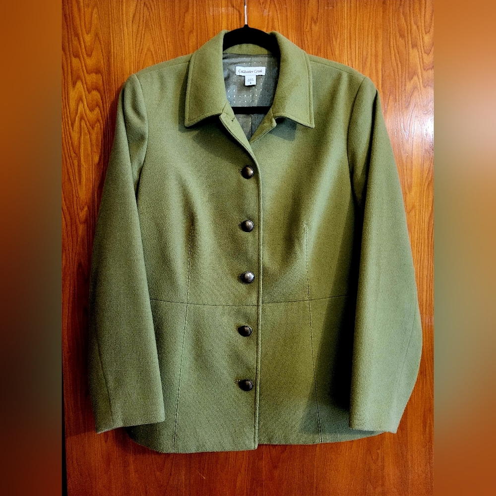 Olive Green Women's Peplum Jacket